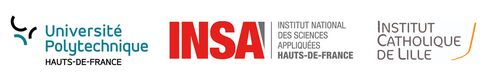 3 établissement UPHF INSA hdf UCL 3 logos UPHF INSA hdf UCL